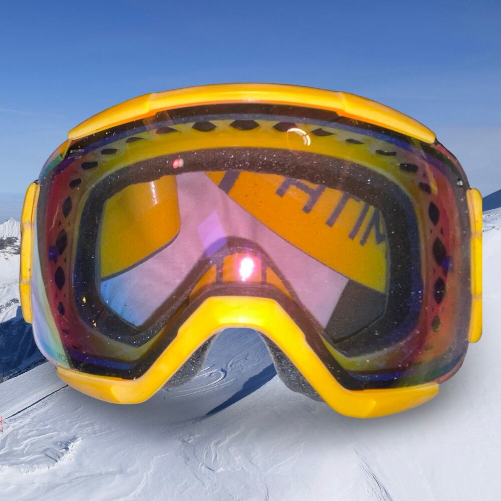 Smith Vice Ski Snowboard Goggles Green Sol-X Mirror Lens Grey Yellow Strap w Bag